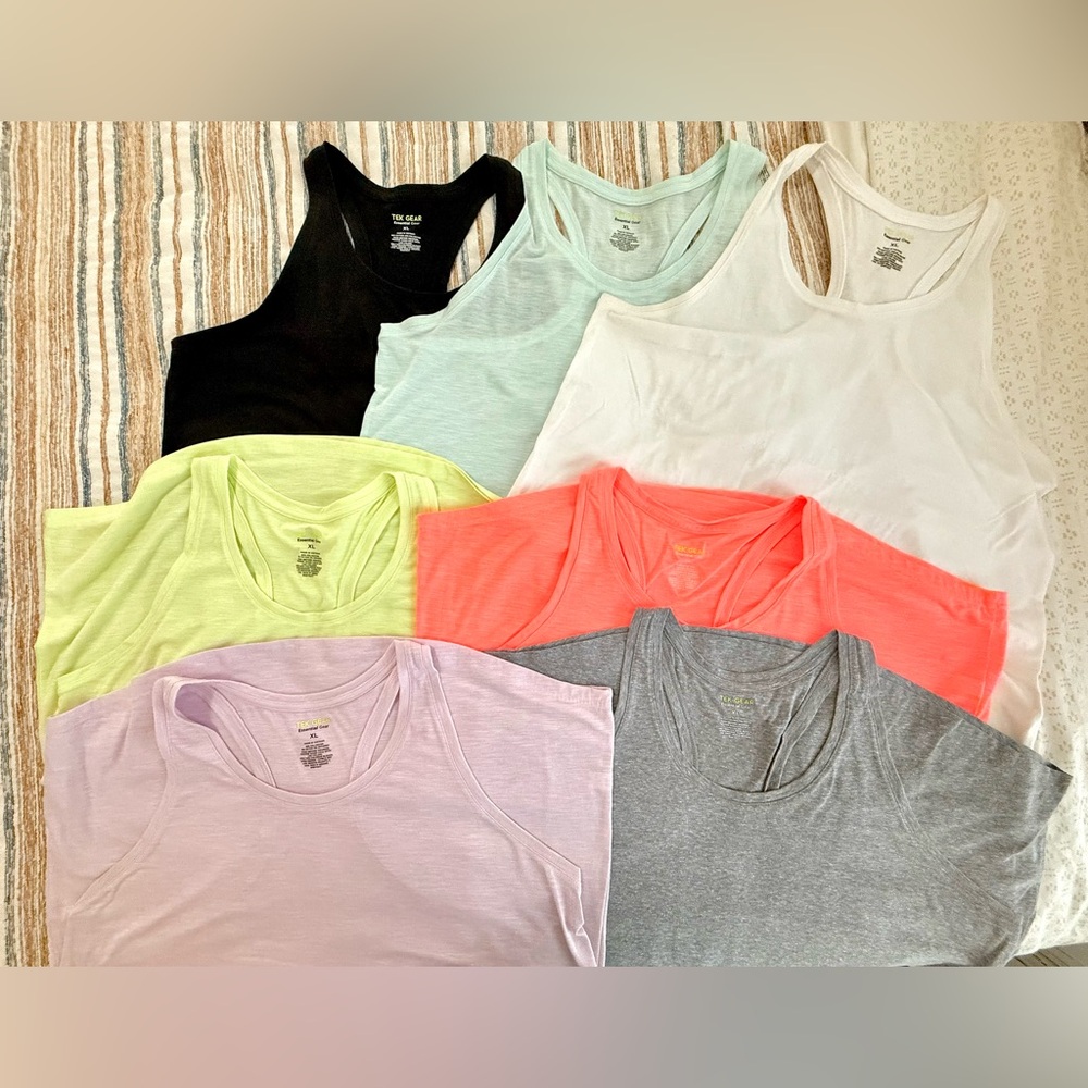 Tek Gear Women's Tank Tops in Black, White, Gray, and Pastels